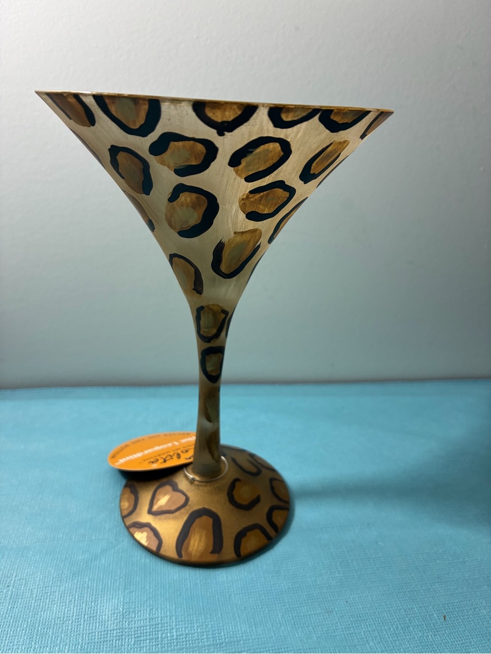 Lolita Leopartini Gold Martini Glass
